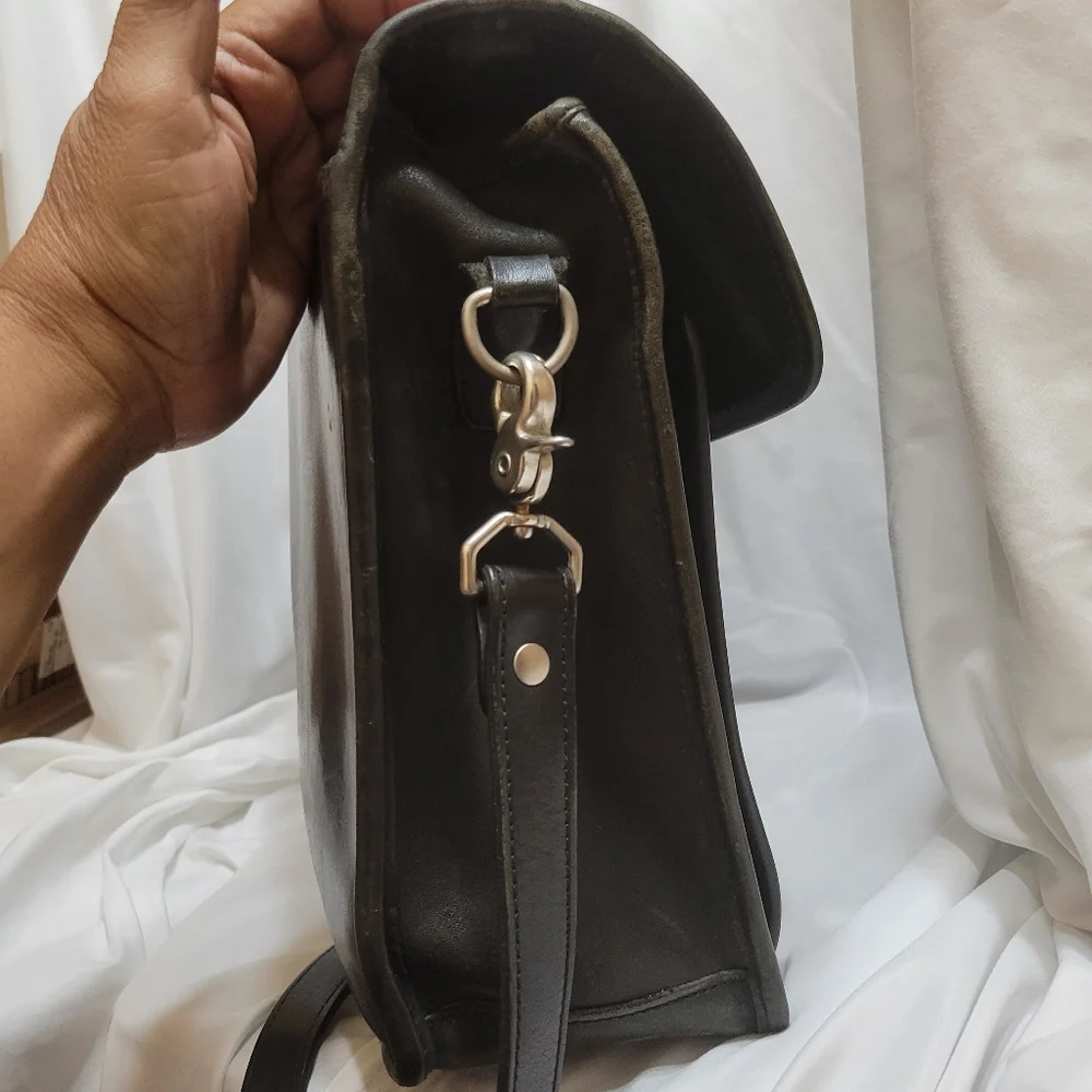 Rare Vintage Rockport Black Full Grain Leather Briefcase
